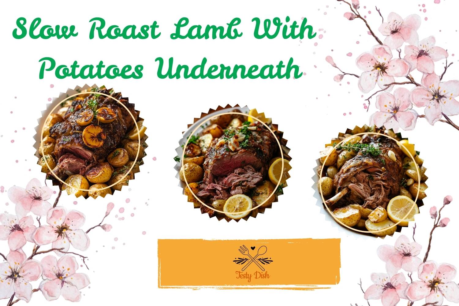 slow roast lamb with potatoes underneath