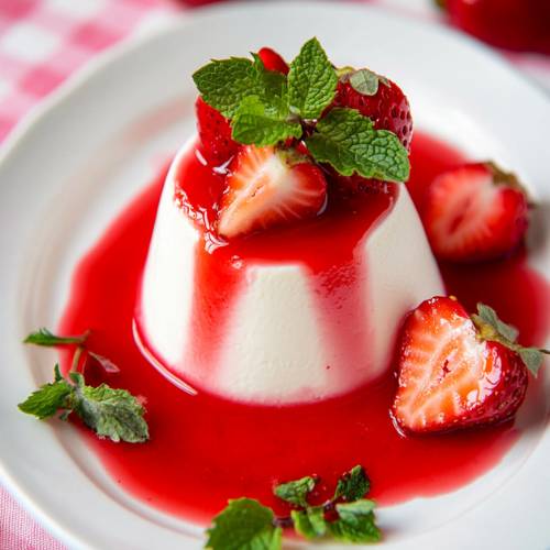 🍓 Strawberry Panna Cotta – A Creamy, Dreamy Dessert with Just 4 Ingredients! 🍮