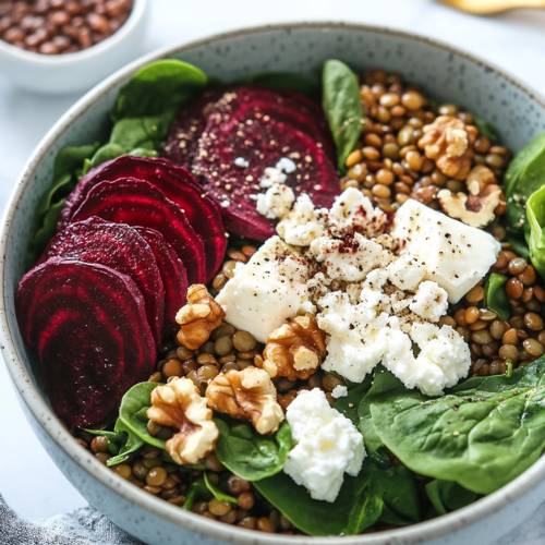 🥗 Beetroot, Lentils and Feta Salad Bowl; A Gut-Healthy Salad to Kick Off the Year Right!