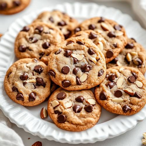🍪 Chocolate Chip Almond Cookies (6 Ingredients Only!)