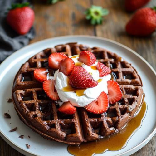 🍫 Easy & Healthy Chocolate Waffles with Just 6 Ingredients
