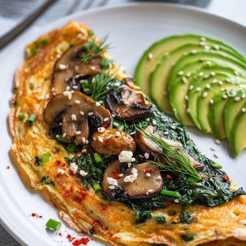 🍳 Feta Spinach Omelette (A Fast & Yummy Savory Breakfast!)