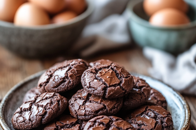 Easy 3 Ingredients Chocolate Cookies Recipe (Soft, Chewy & Quick Dessert)