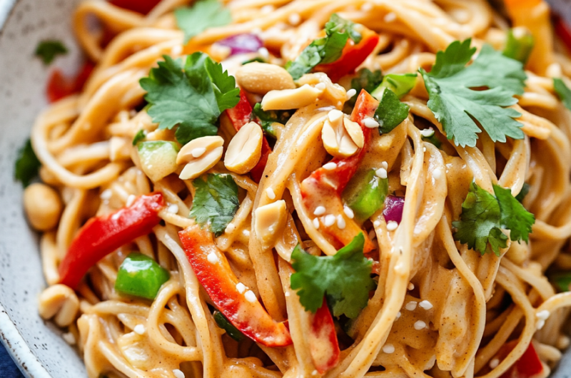 Peanut Butter Noodle Salad (10-Minute Easy & Healthy Recipe)