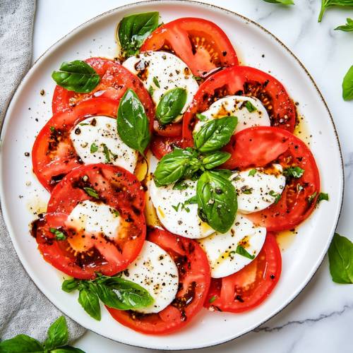Easy Caprese Salad Recipe (Fresh Italian Classic with Mozzarella, Tomato & Basil)
