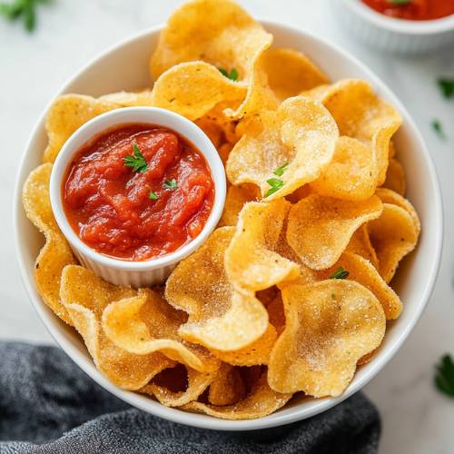Easy Pasta Chips Recipe (Crispy Oven-Baked Snack from Leftover Pasta)