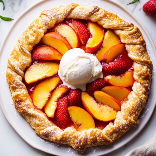Healthy Peach Galette Recipe with Lime and Cream Cheese