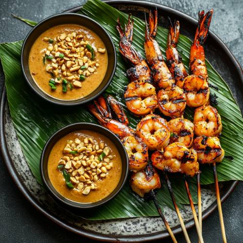 Easy Satay Prawns Recipe (Creamy Peanut Sauce, Quick 25-Minute Dinner)